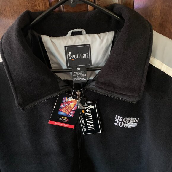 Men's XL U.S. Open Black Zip Up Jacket Vintage from 2001 with Original Tags - Picture 4 of 13